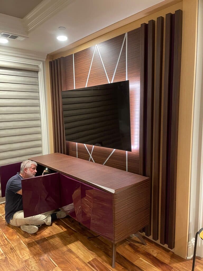 Installing a backlit media wall