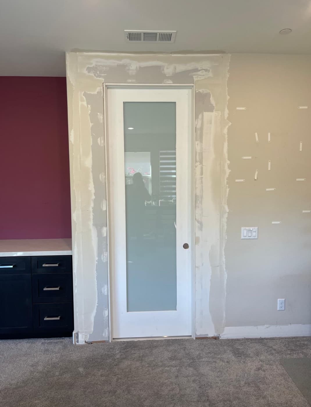 Pocket door install & drywall finishing